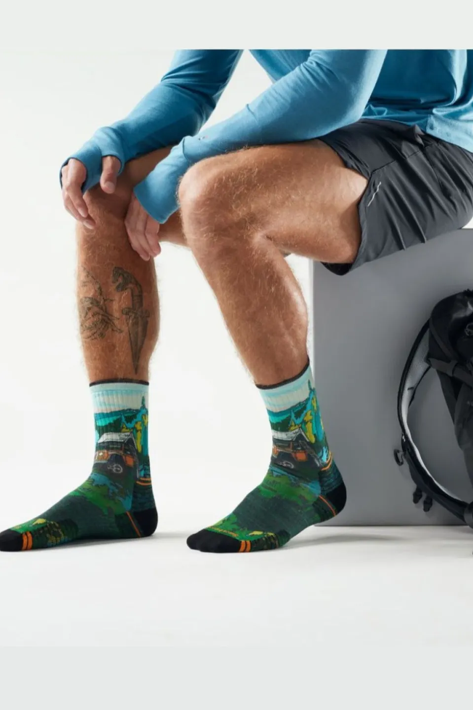 Chaussettes De Randonnée Hike Targeted Cushion Trail Trekker Print Crew Soc