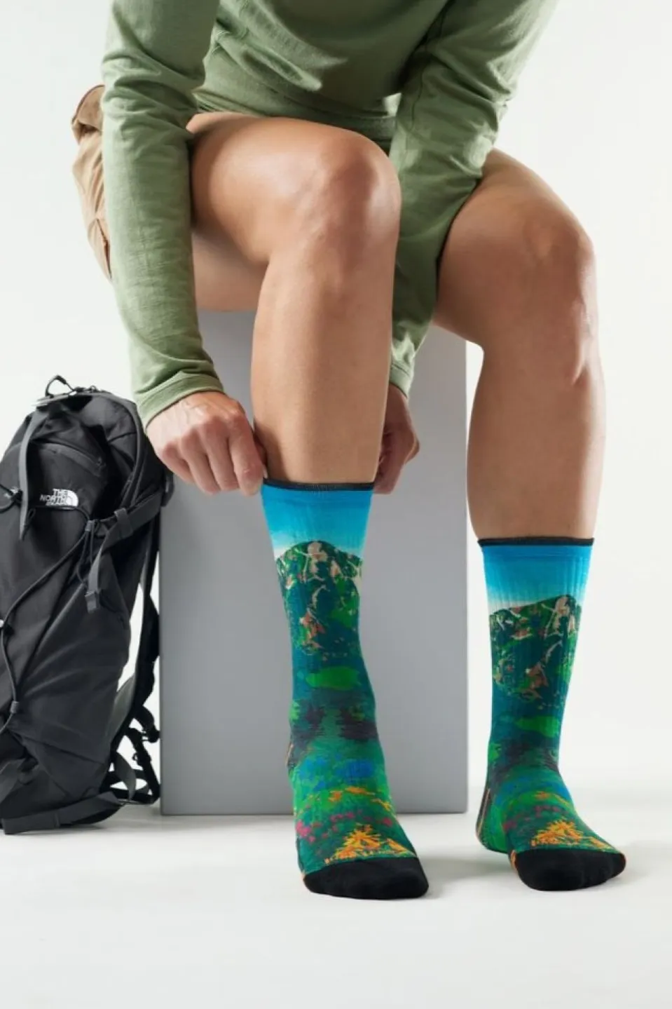 Chaussettes De Randonnée Women’S Hike Targeted Cushion Mountain Lake Print