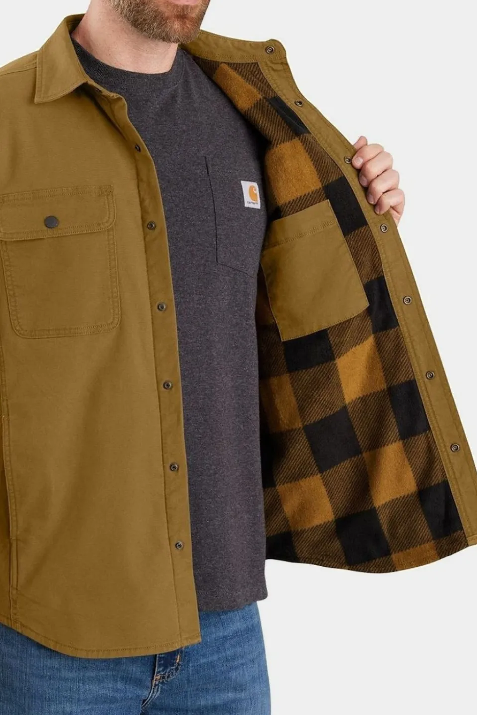 Chemise Rugged Flex™ Relaxed Fit Canvas Fleece-Lined Shirt