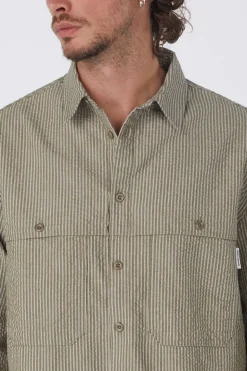 Chemise Stripe Pocket Work Shirt