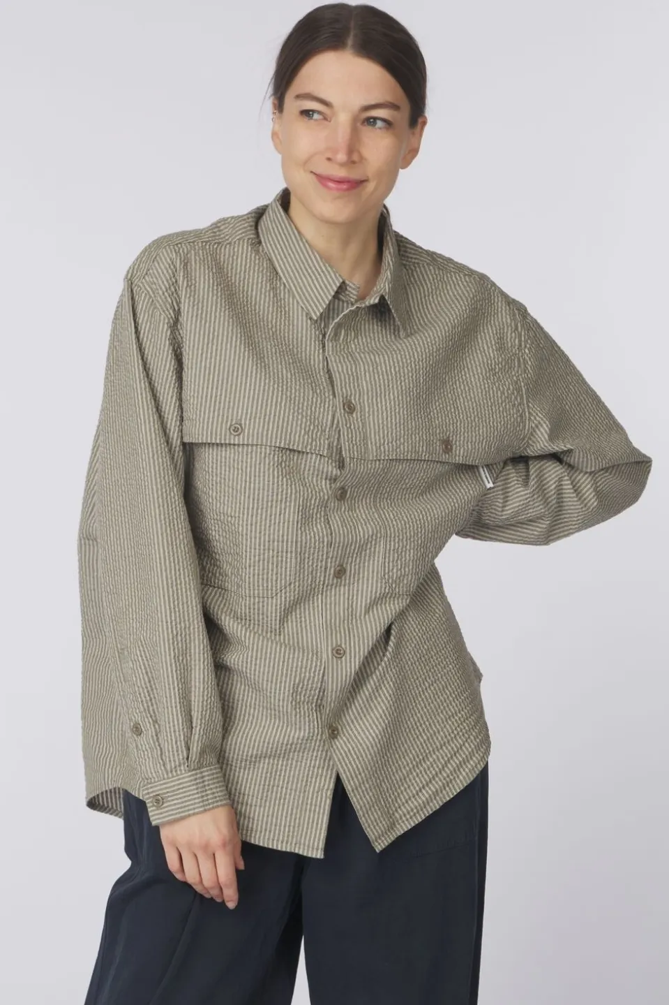 Chemise Stripe Pocket Work Shirt