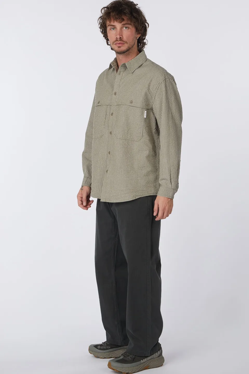 Chemise Stripe Pocket Work Shirt