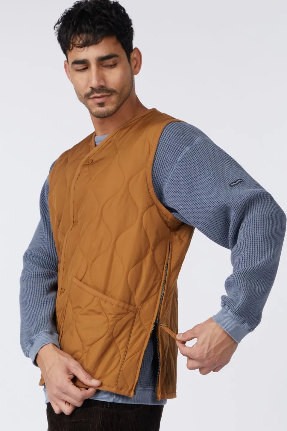 Gilet Military V-Neck Button Down Vest