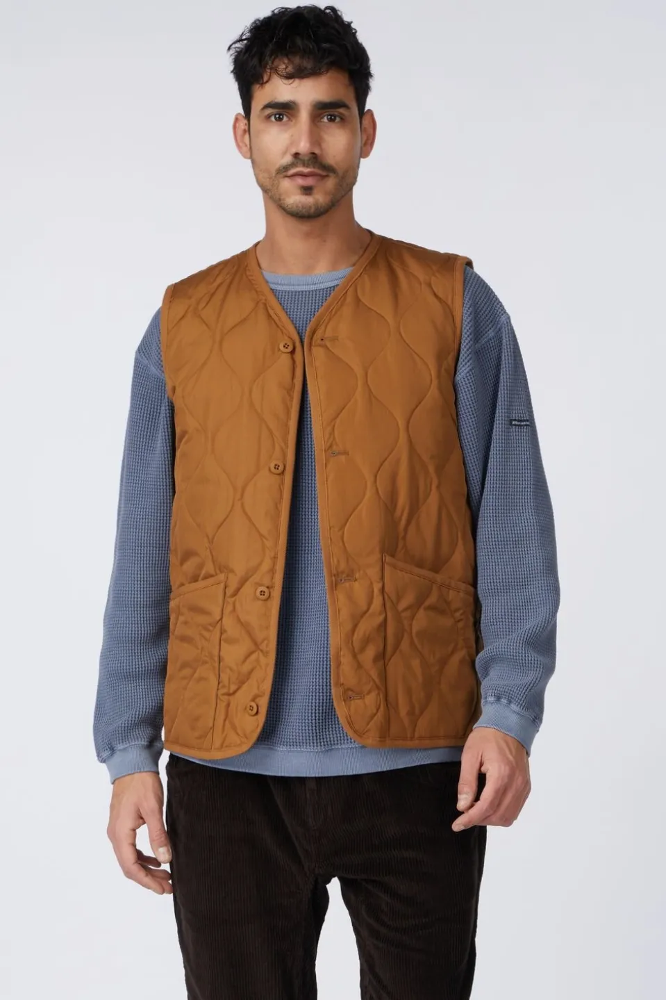 Gilet Military V-Neck Button Down Vest