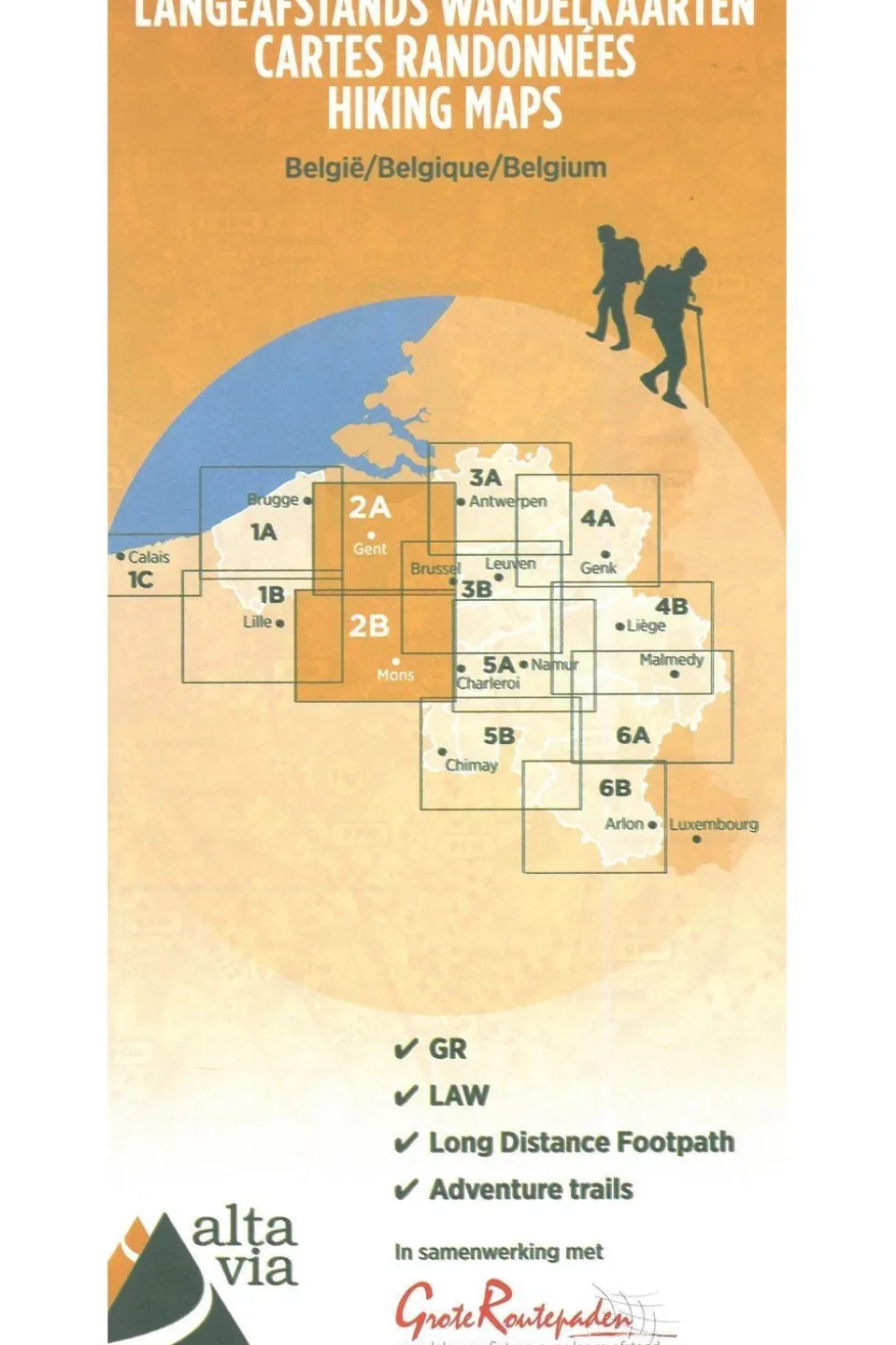 GR Oost-Vlaanderen & Henegouwen wandelkaart