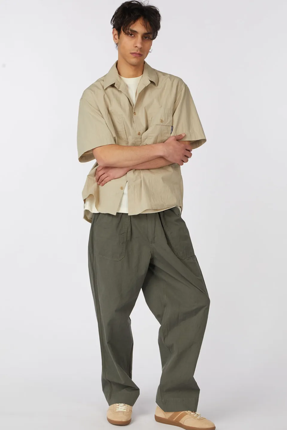 Pantalon One Tuck Wide Fatigue Pants