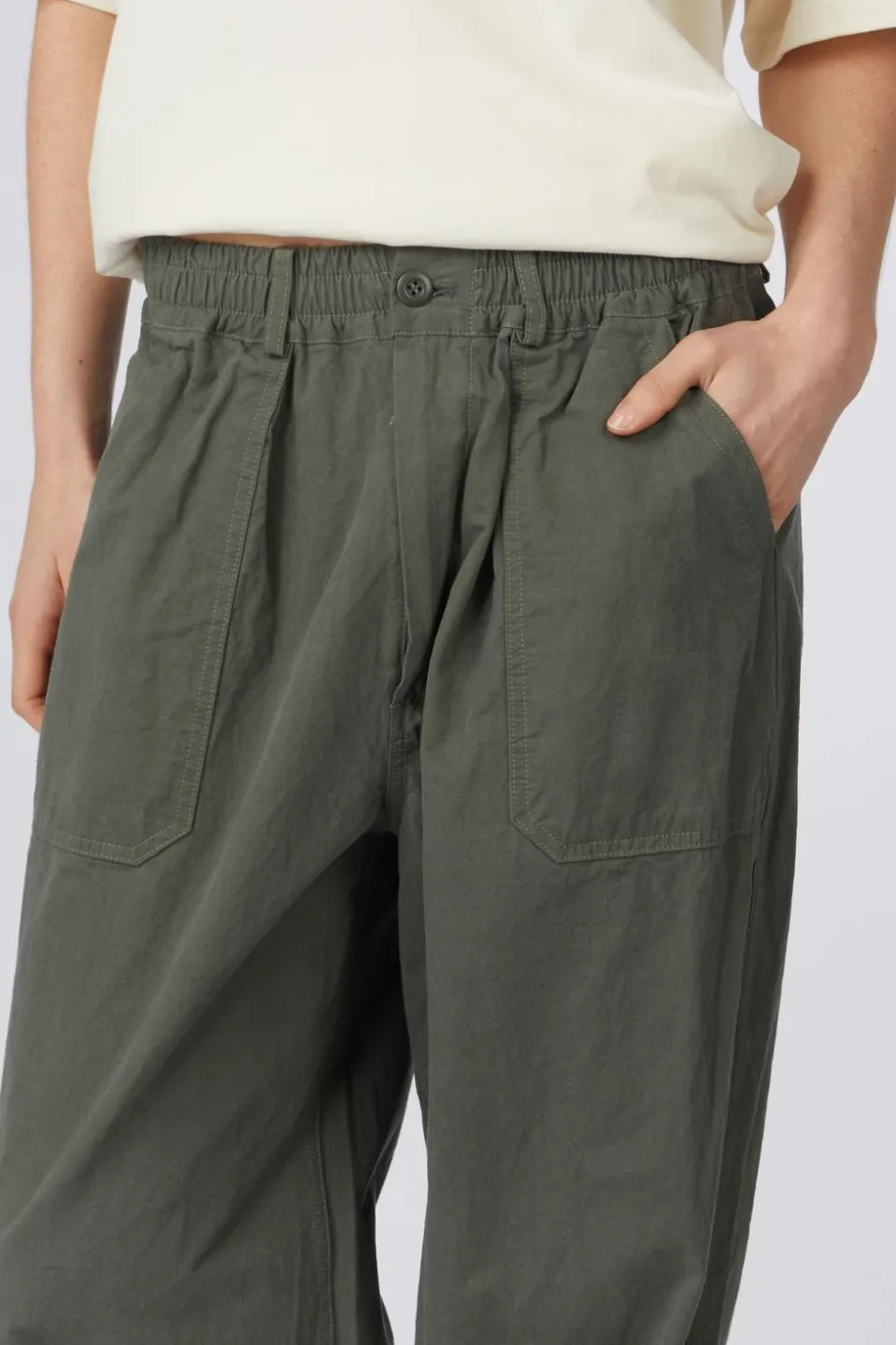 Pantalon One Tuck Wide Fatigue Pants