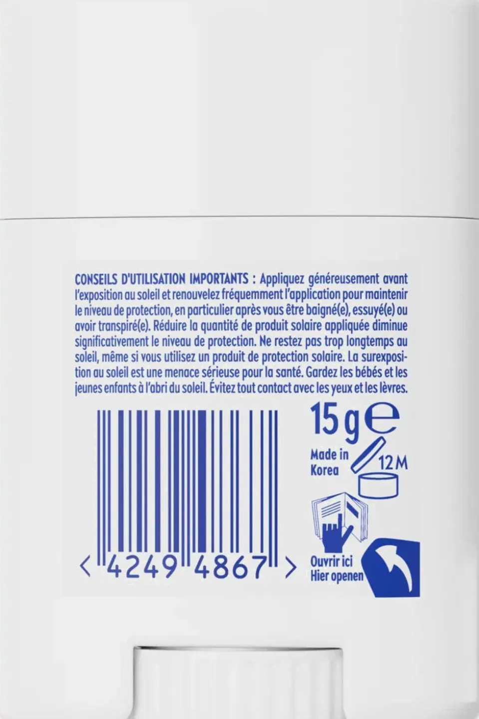 Protection Solaire Face Stick 15Gr Spf50