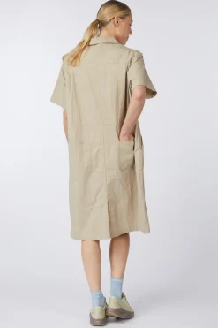 Robe Pocket Half Shirt Dress