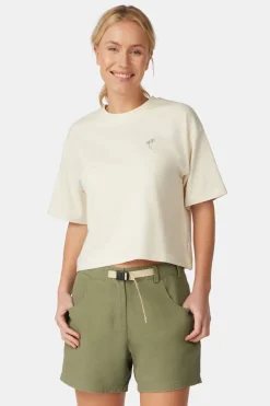 T-Shirt Cropped Mini Embroidery Tee W