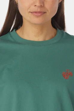 T-Shirt Cropped Mini Embroidery Tee W