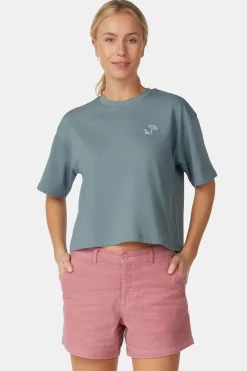 T-Shirt Cropped Mini Embroidery Tee W