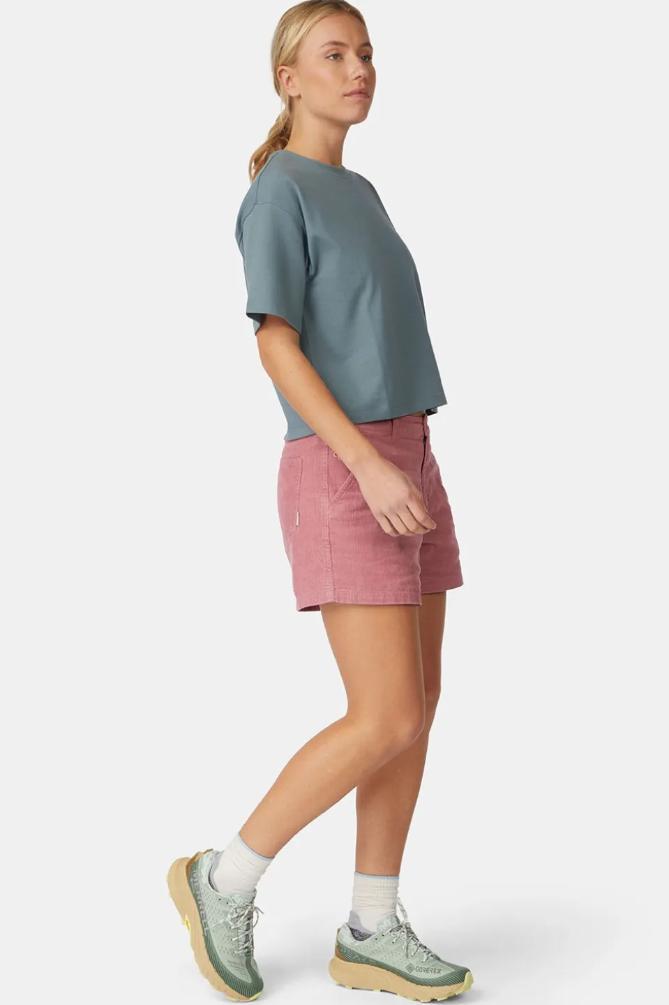 T-Shirt Cropped Mini Embroidery Tee W