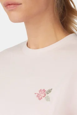 T-Shirt Cropped Mini Embroidery Tee W