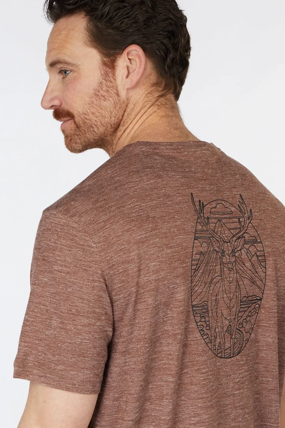 T-Shirt Stag Stare Merino Hemp Blend Short Sleev